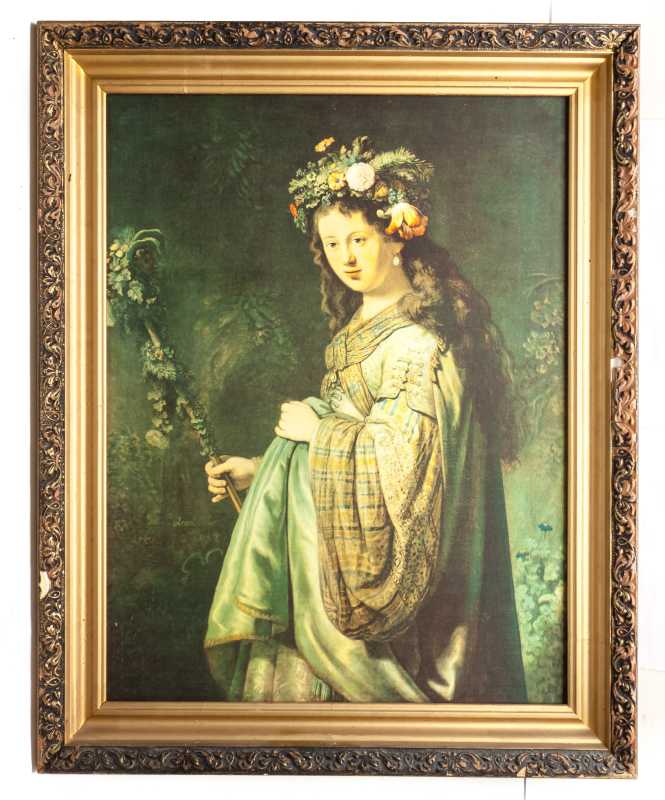 565x700 mm Flora by Rembrandt printed on Canvas painting (by Skazka)