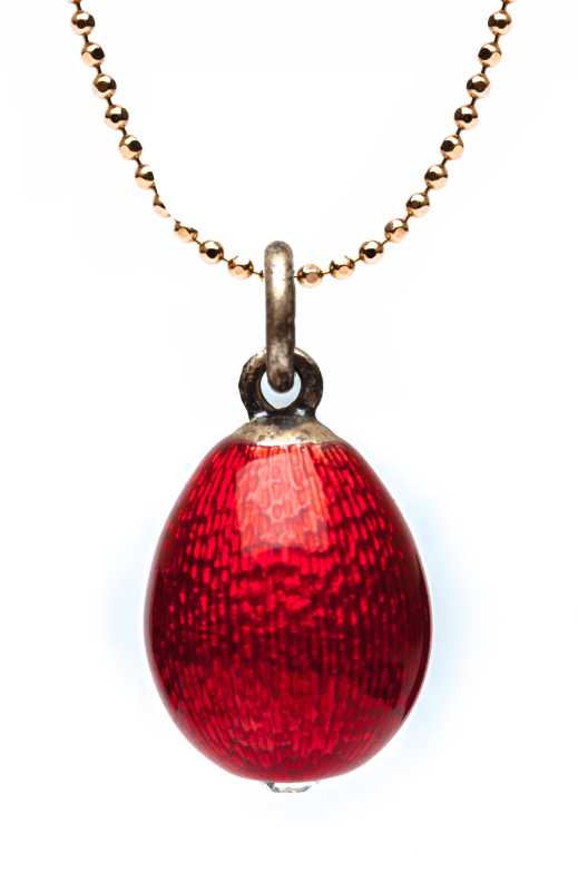Water Drop with a Gem Red Egg Pendant