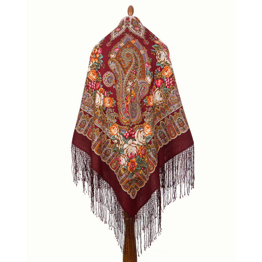 Shop Thick Woolen Fabric Shawls with Silk Fringe 148x148 cm Шаль «Сад дивных снов» online at Skazka.site | Eligible for fast shipping and free returns. Шаль «Сад дивных снов»