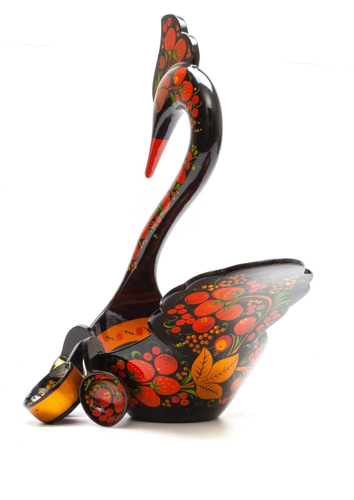 140x230 mm Duck Khokhloma hand painted wooden Ladle for Wine with small Ladles