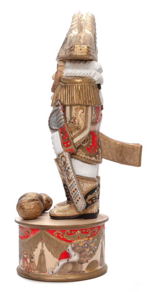 390 mm The Nutcraker on a Stand hand carved and painted wooden Figurine (by Andrey Crafts)