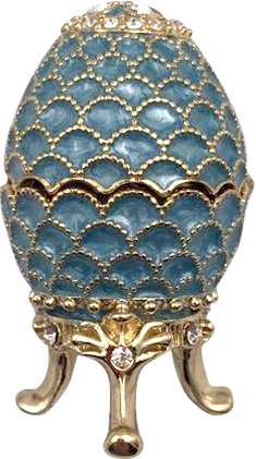 42 mm Blue Pine Cone Easter Egg
