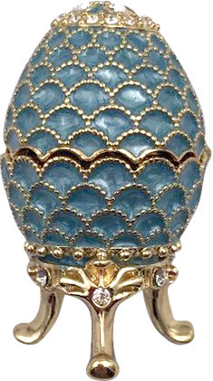 42 mm Blue Pine Cone Easter Egg