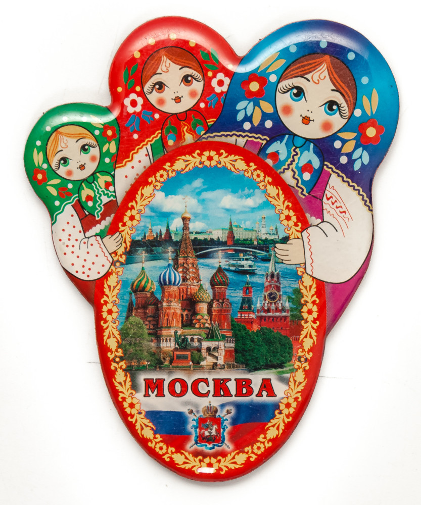 Магнит-овал со смолой "Москва",