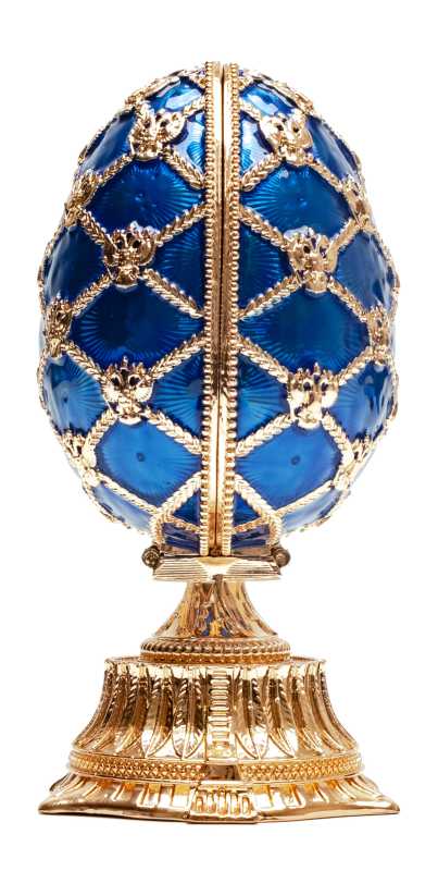 115 mm Blue Easter Egg with the Crown and Clock