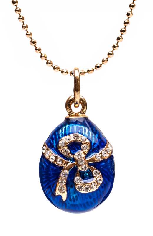 Bow Blue Egg Pendant