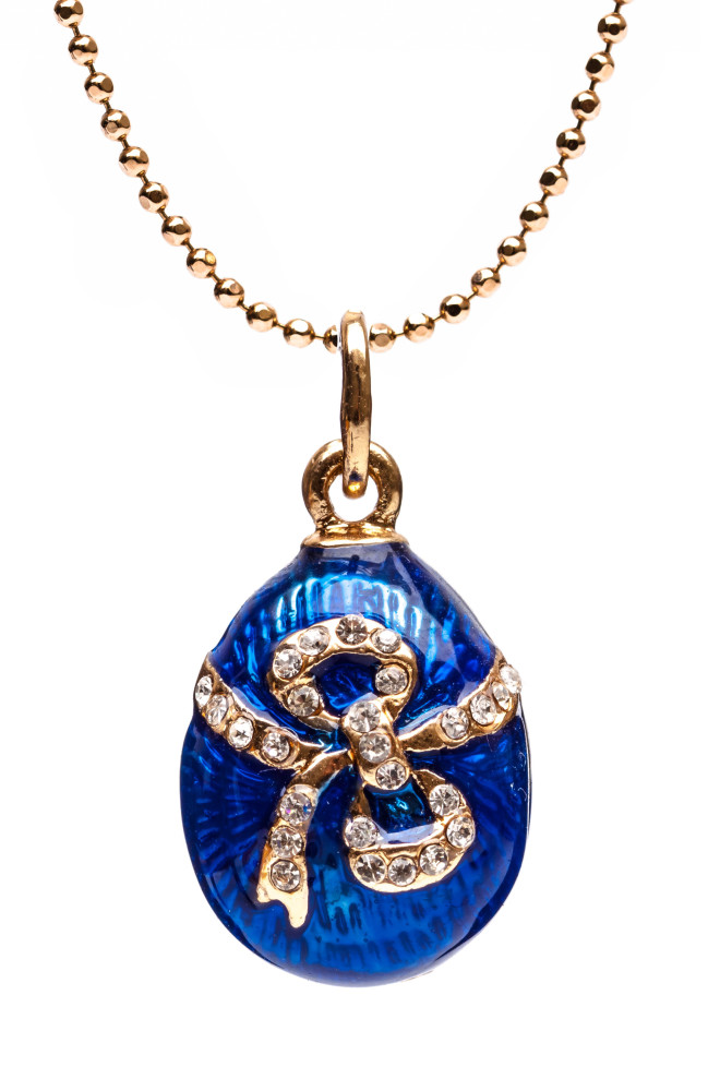 Bow Blue Egg Pendant