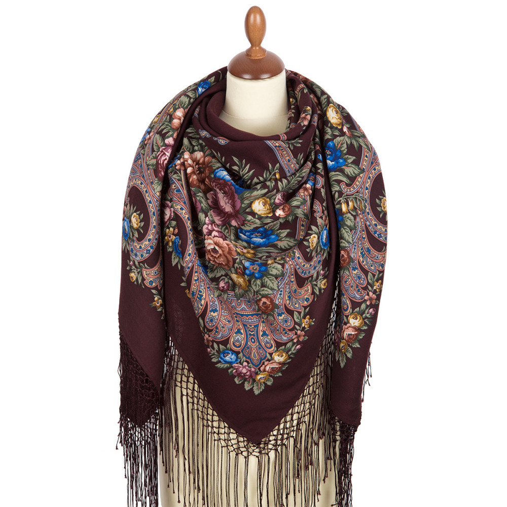 Shop Thick Woolen Fabric Shawls with Silk Fringe 148x148 cm Шаль «Русские сезоны» online at Skazka.site | Eligible for fast shipping and free returns. Шаль «Русские сезоны»