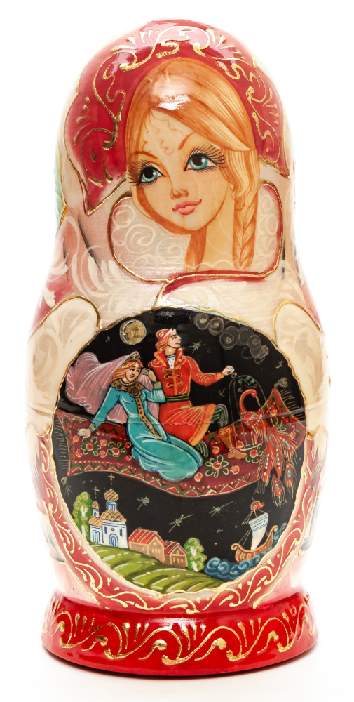 Shop Exclusive Nesting Dolls 180 mm The Magic Flying Carpet handpainted Wooden Matryoshka Doll 5 pcs (by Sheherazade) online at Skazka.site | Eligible for fast shipping and free returns. 180 mm The Magic Flying Carpet handpainted Wooden Matryoshka Doll 5 pcs (by Sheherazade)