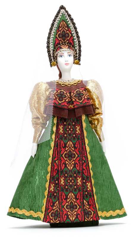 Russian Beauty hand made Porcelain Doll in Kokoshnik - 11 Inches (by Le Russe)
