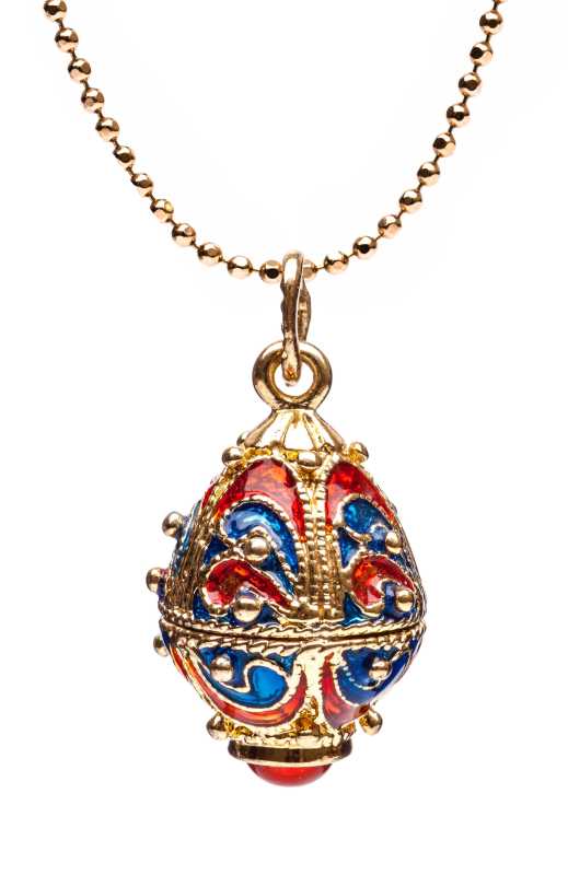 Easter Red with Blue Egg Pendant