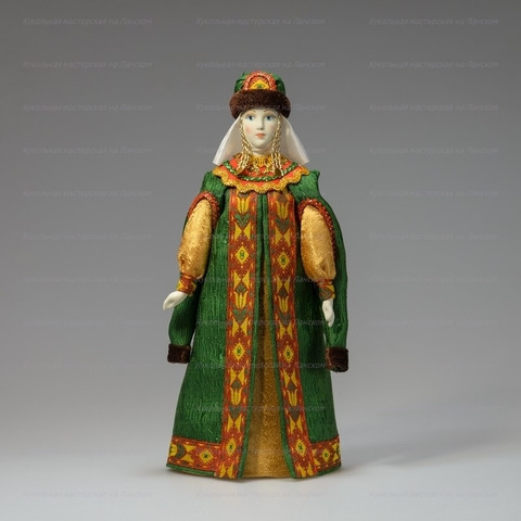 Russian Princess hand made Porcelain Doll in a Fur Hat - 11 Inches (by Le Russe)