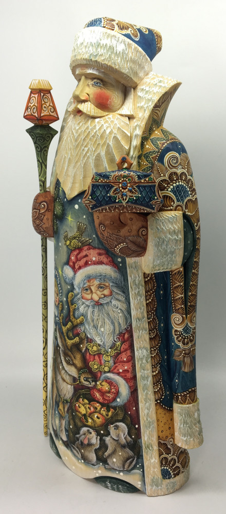 350 mm Santa Claus with a Snow Maiden and a Deer feed Bunnies (Kikin Studio)