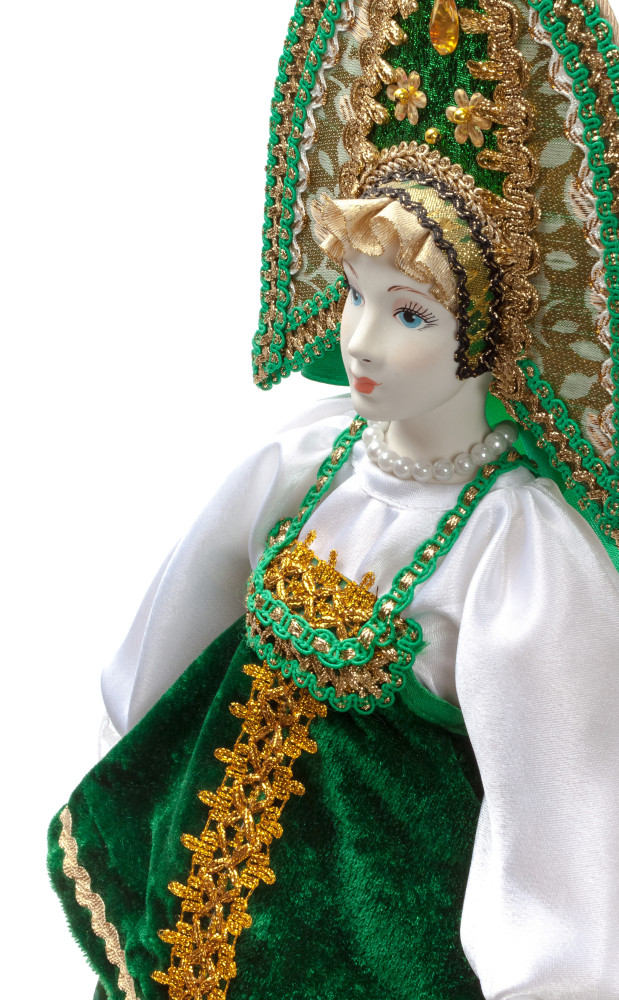 The Princess in a Green Dress hand-sewn Porcelain Doll - 21 Inches