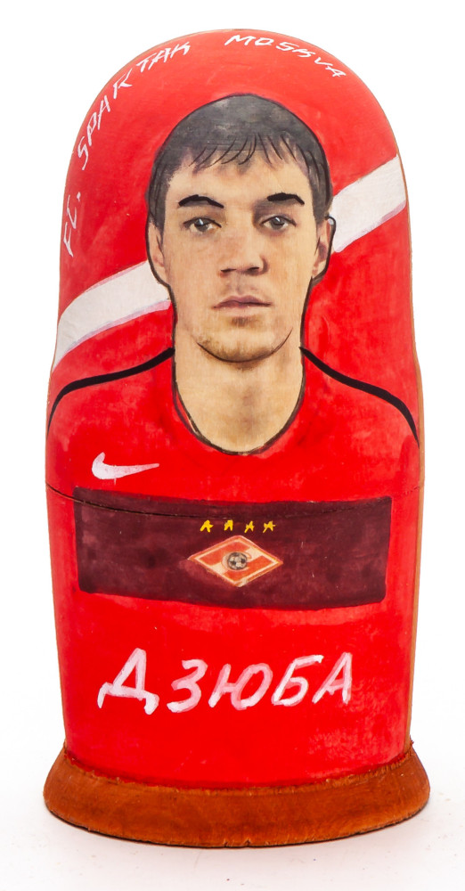 100mm Artyom Dzyuba from Spartak Moscow Hand Painted Matryoshka Doll 5 pcs (by Konstantin Studio)