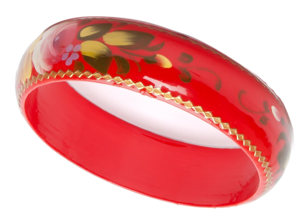 80x20 mm Zhostovo Hand Painted Bracelet (by Lada Workshop)