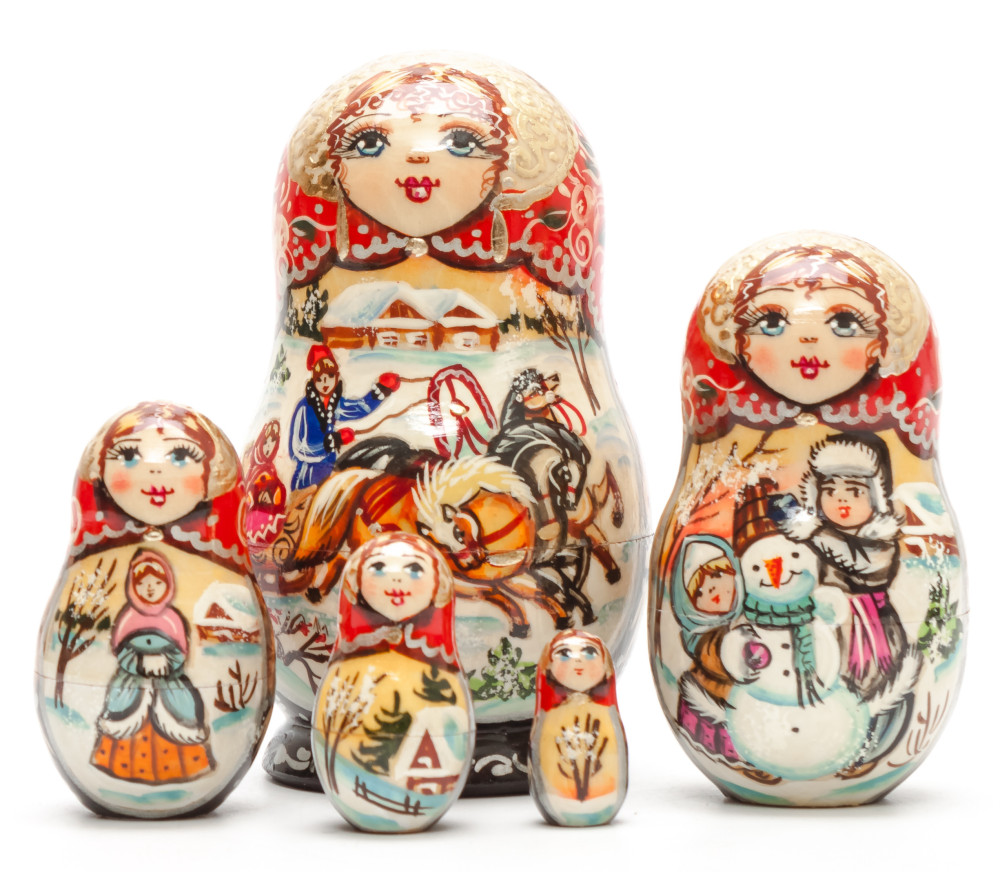 Shop Exclusive Nesting Dolls 120 mm Russian Troika hand painted on Wooden Matryoshka doll 5 pcs (by Valeria Crafts) online at Skazka.site | Eligible for fast shipping and free returns. 120 mm Russian Troika hand painted on Wooden Matryoshka doll 5 pcs (by Valeria Crafts)