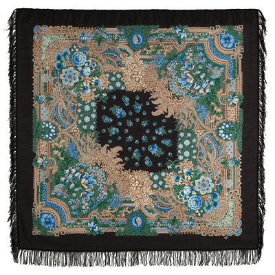 Shop Woolen Scarves with Woolen Fringe 146x146 cm 146x146 mm Velvet Night Woolen Shawl with Woolen Fringe Pavlovo Posad Manufactory online at Skazka.site | Eligible for fast shipping and free returns. 146x146 mm Velvet Night Woolen Shawl with Woolen Fringe Pavlovo Posad Manufactory