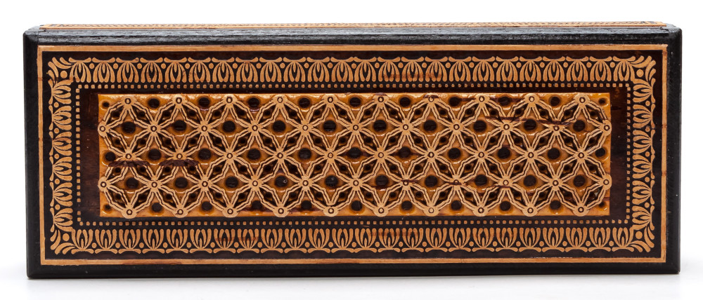 160x80 mm Siberian Patterns hand made Birchbark Jewelry Box (by Maxim Birch)