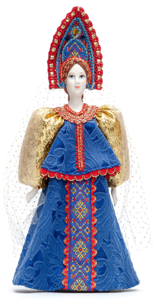 Russian Beauty hand made Porcelain Doll in Kokoshnik - 11 Inches (by Le Russe)
