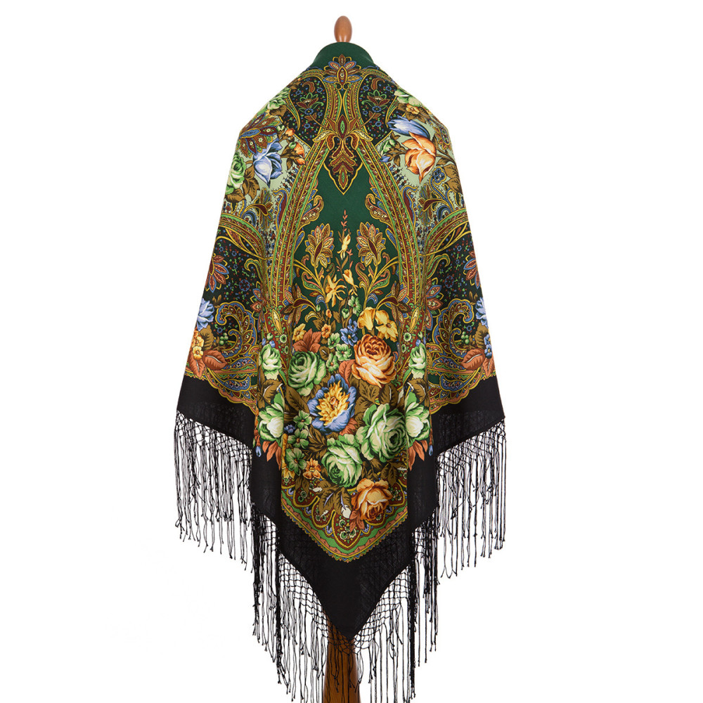 Shop Thick Woolen Fabric Shawls with Silk Fringe 148x148 cm Шаль «Ненаглядная» online at Skazka.site | Eligible for fast shipping and free returns. Шаль «Ненаглядная»
