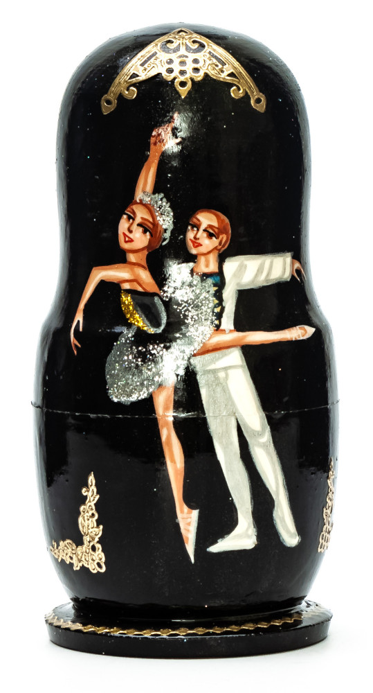110mm Russian Ballet hand painted on wooden Matryoshka doll 5 pcs (by Alexander Famous Paintings Studio)