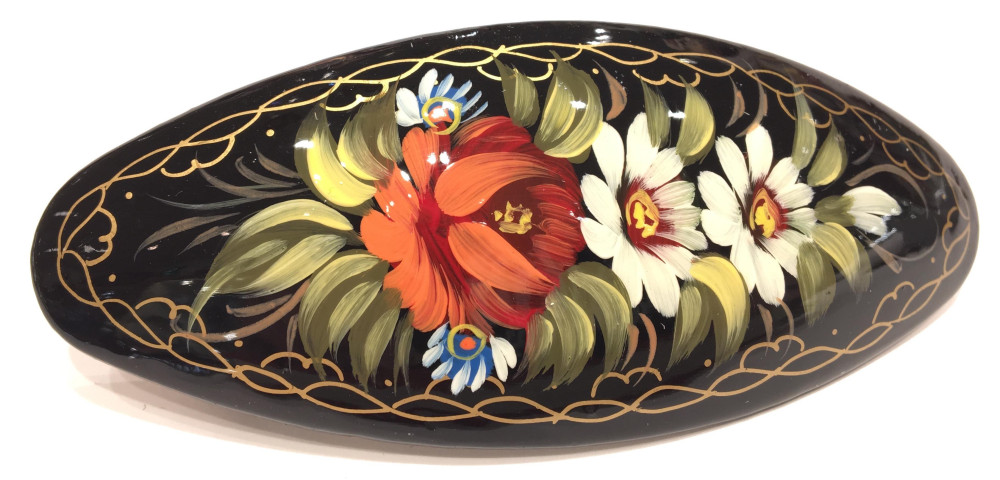 Lada Hair Clip Hand Painted Zhostovo Art