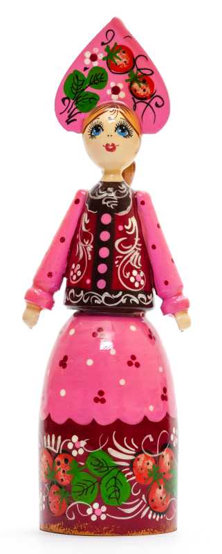 170 mm Russian Girl in Kokoshnik hand painted Wooden Doll (by Summer Shine)