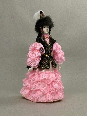 Kazakh Girl hand made Porcelain Doll - 11 Inches (by Le Russe)