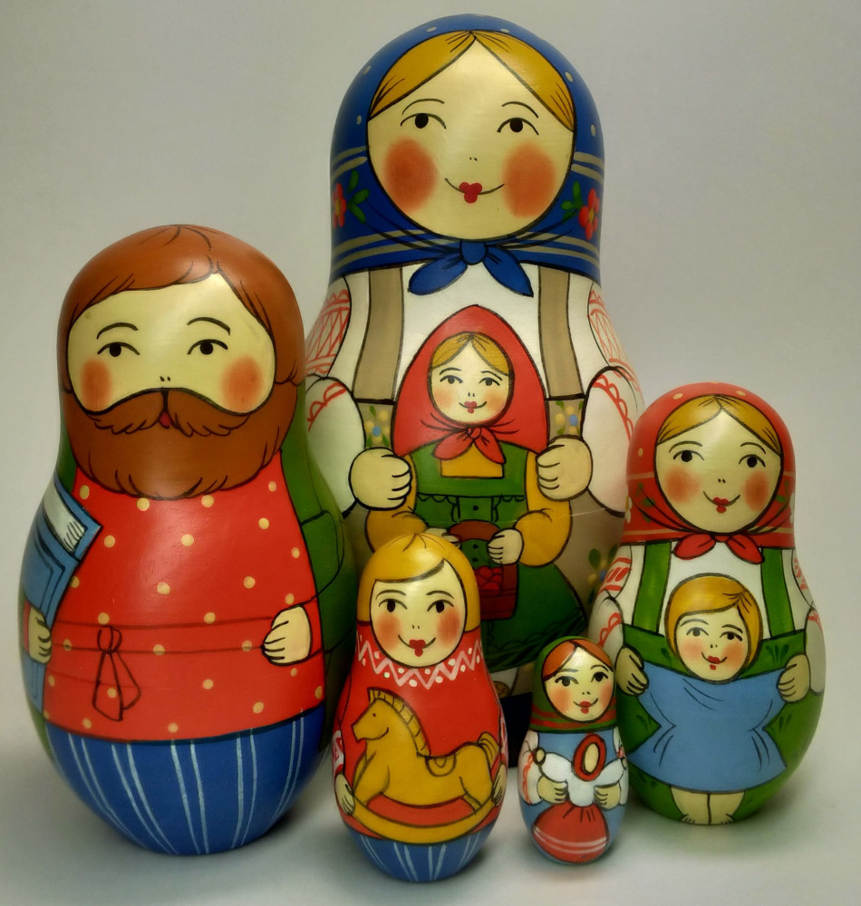 Shop Exclusive Nesting Dolls 125 mm Mother with Daughter hand painted Traditional Russian Wooden Matryoshka doll 5 pcs (by Igor Malyutin) online at Skazka.site | Eligible for fast shipping and free returns. 125 mm Mother with Daughter hand painted Traditional Russian Wooden Matryoshka doll 5 pcs (by Igor Malyutin)