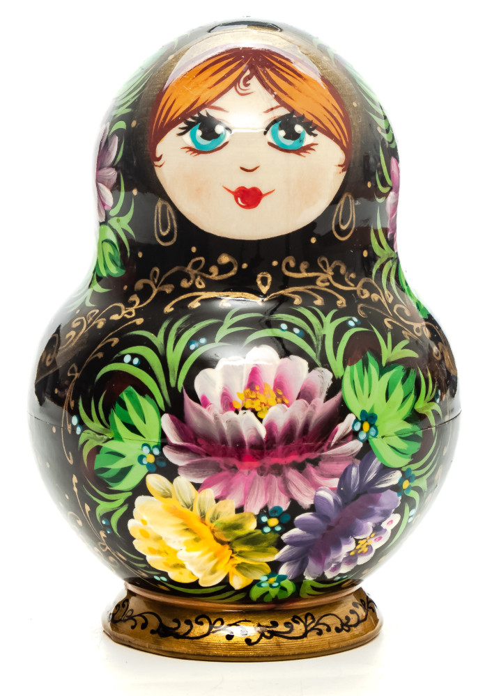 140 mm Summer Flowers hand painted Russian Matryoshka Doll 10 pcs (by Summer Shine)