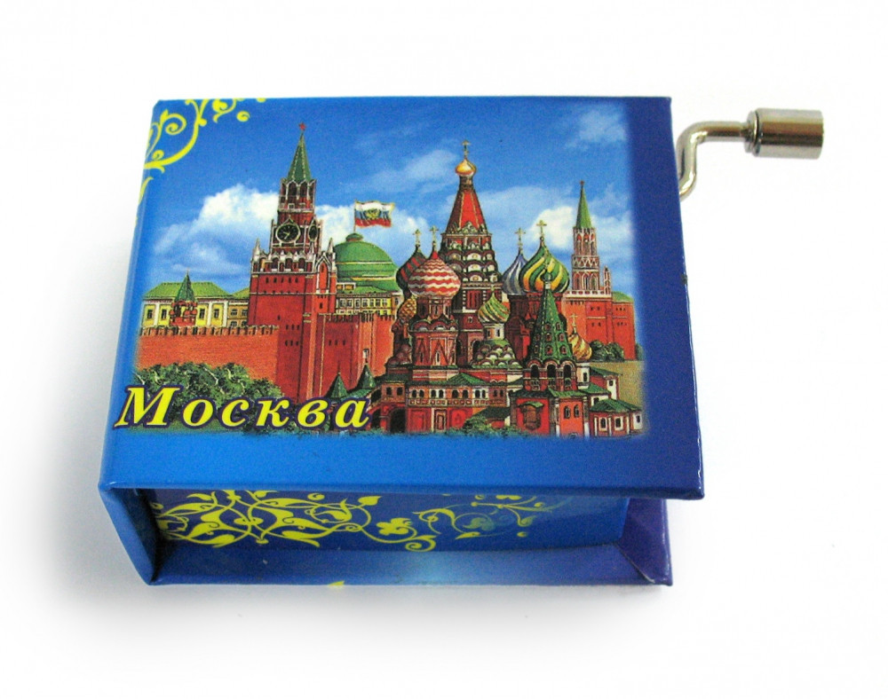 Музыкальная шкатулка фото рамка"Москва" аква (мелодия "Подмосковные вечера")