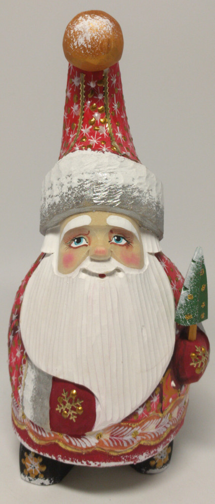 170 mm Santa Claus with Christmas tree (by Igor Carved Wooden Figures Studio)