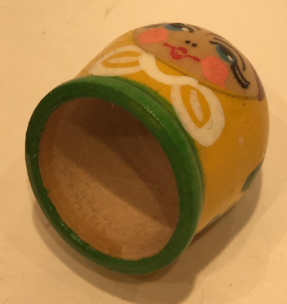 Matryoshka Hand Painted Wood Finger Thimble