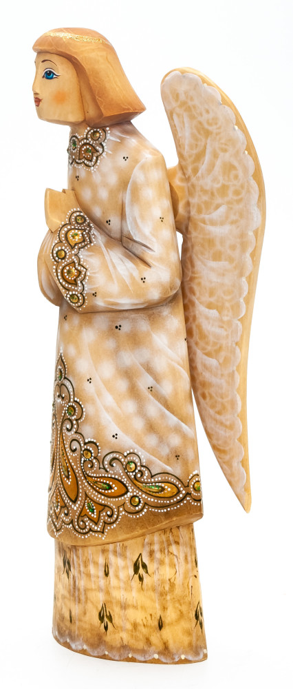 220 mm Angel with Wings hand painted wooden figurine (by Polar Bear Studio)