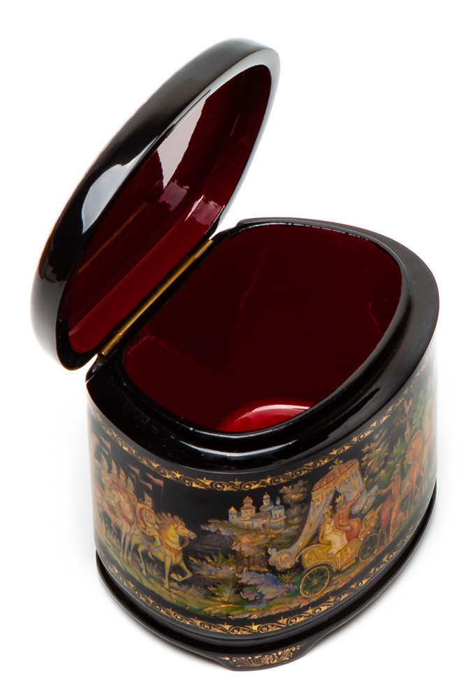 70x50mm The Tale of the Golden Cockerel  hand painted lacquered box from Palekh (by Pavel Studio)