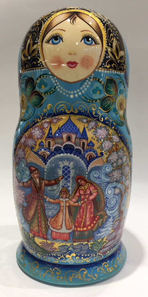230 mm Snowmaiden Fairy tale hand painted wooden Matryoshka doll 7 pcs (by A Studio)