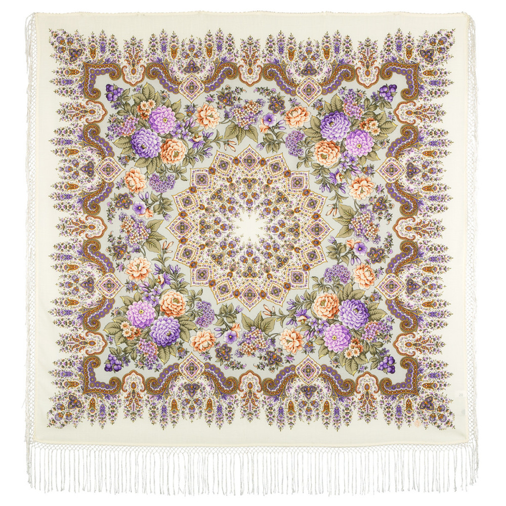Shop Double-Thread Woolen Yarn Scarves with Knitted Silk Fringe 135x135 cm Платок «Феерия» online at Skazka.site | Eligible for fast shipping and free returns. Платок «Феерия»