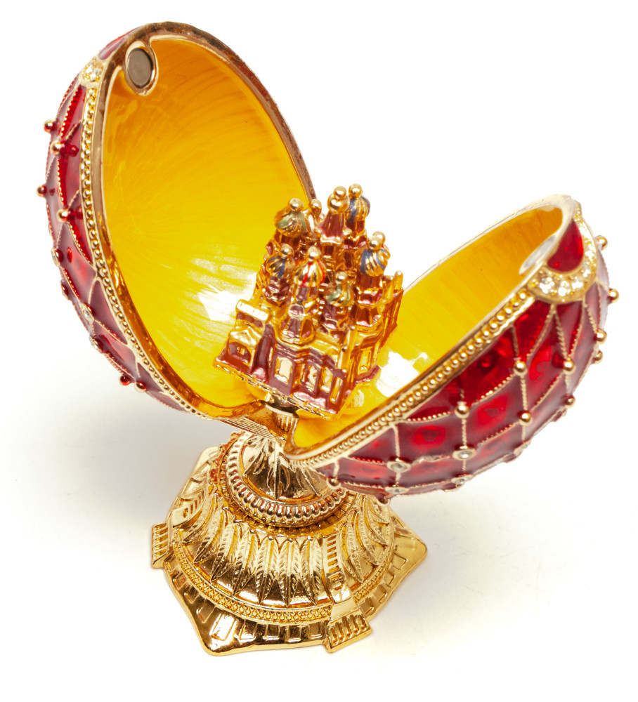 90 mm Red Lattice Saint Basil Cathedral Easter Egg
