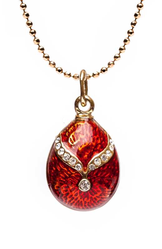 Gold Bow on Orange Egg Pendant