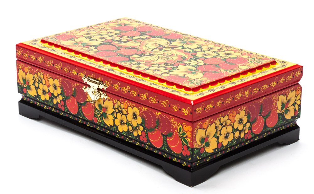 230x140 mm Khokhloma Painting Jewellery Wooden Box
