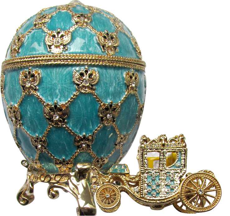 95 mm Imperial Coach and Blue Imperial Coronation Easter Egg
