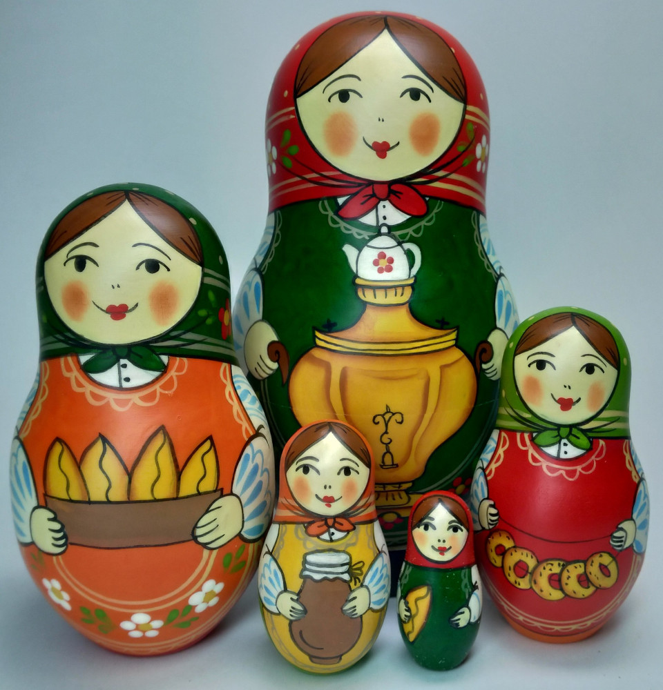 Shop Exclusive Nesting Dolls 125 mm Mistress with Samovar hand painted Traditional Russian Wooden Matryoshka doll 5 pcs (by Igor Malyutin) online at Skazka.site | Eligible for fast shipping and free returns. 125 mm Mistress with Samovar hand painted Traditional Russian Wooden Matryoshka doll 5 pcs (by Igor Malyutin)