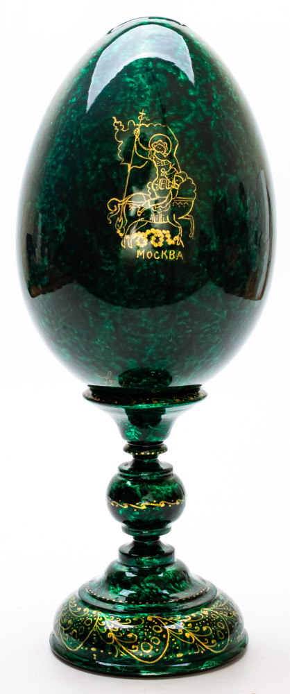 330 mm Moscow hand painted on colored wooden Egg with standby (by Alexander Green)