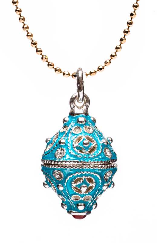 Tsarskoe with Rhinestones Blue Egg Pendant
