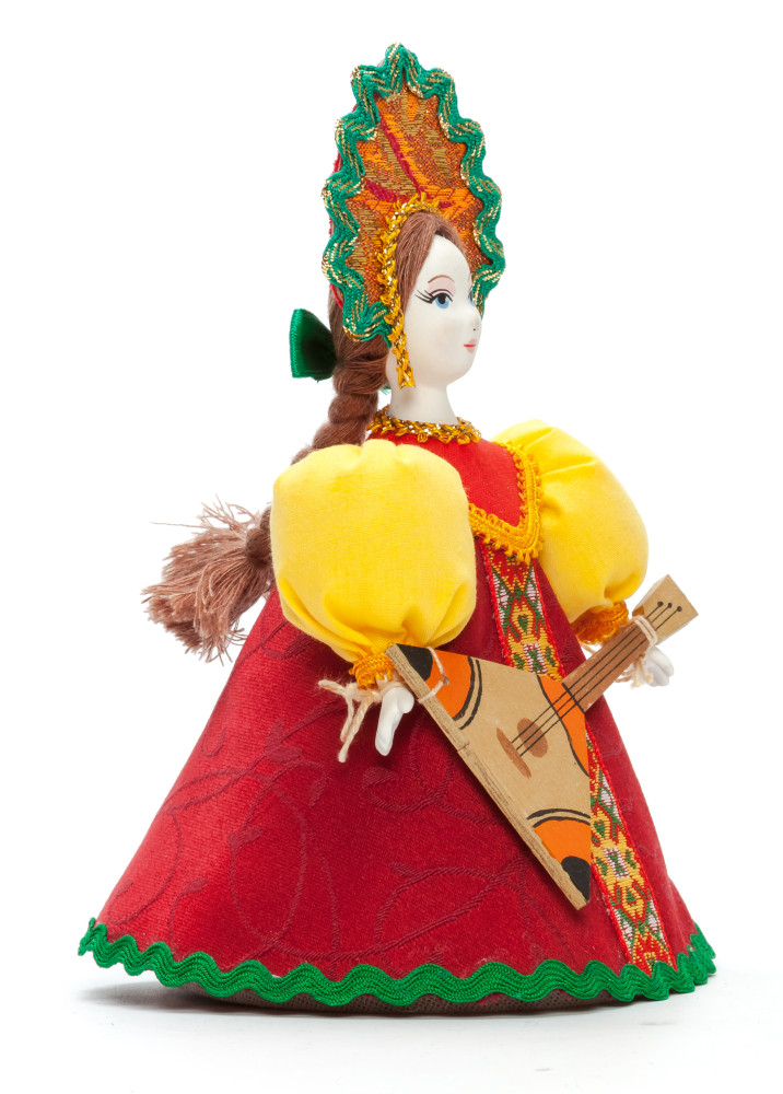 170 mm Young Lady with Balalaika Porcelain Doll (by Le Russe)