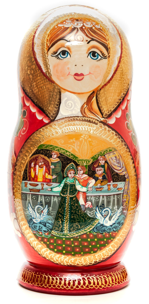370 mm Russian Fairy Tale hand painted wooden Matryoshka Nesting Doll 20 pcs (by Valery Studio)