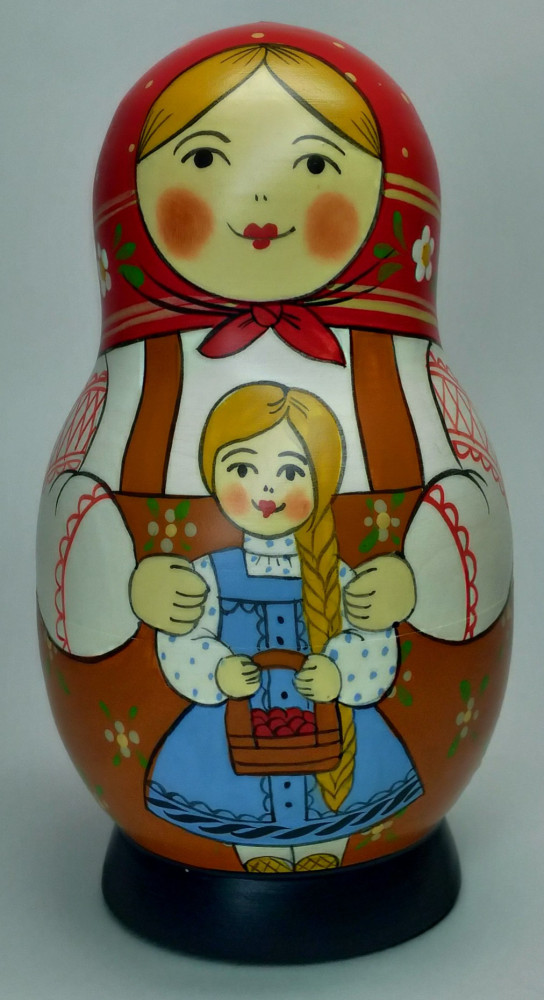 Shop Exclusive Nesting Dolls 125 mm Mother with Daughter hand painted Traditional Russian Wooden Matryoshka doll 5 pcs (by Igor Malyutin) online at Skazka.site | Eligible for fast shipping and free returns. 125 mm Mother with Daughter hand painted Traditional Russian Wooden Matryoshka doll 5 pcs (by Igor Malyutin)