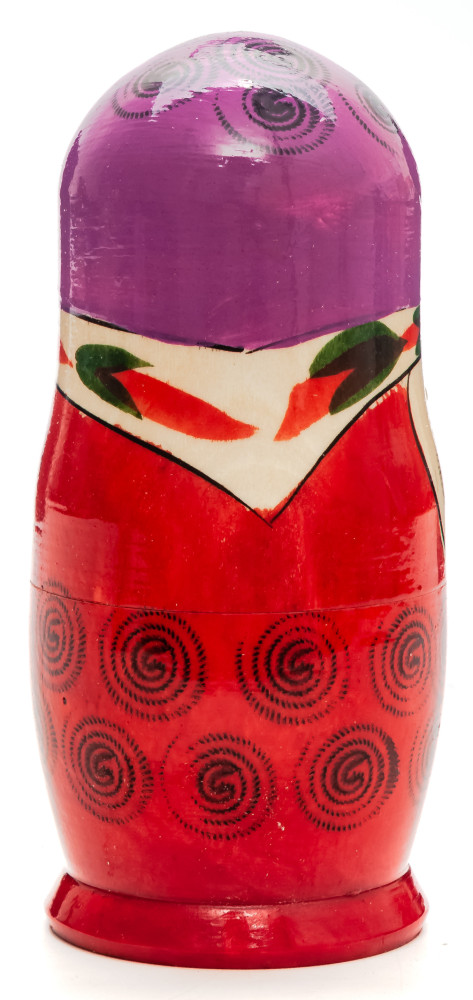 105 mm Violette Head Semenovskaya handpainted wooden Matryoshka Doll 5 pcs (by Ivan Studio)