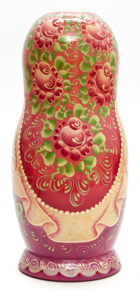 260 mm Russian Winter hand painted wooden Matryoshka doll 7 pcs (by GOLDEN COCKEREL)